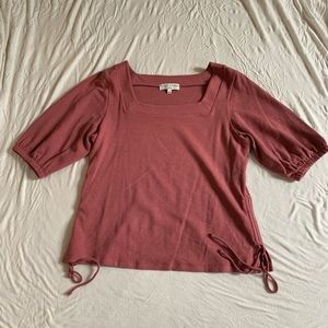 Madewell Texture and Thread Cranberry Top